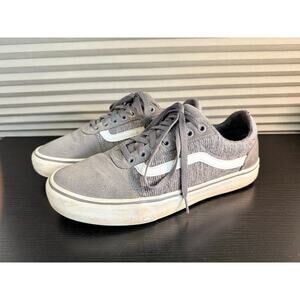 Vans Old Skool Gray Suede Knit Sneakers Men’s Size 9.5 Streetwear Skate Shoes